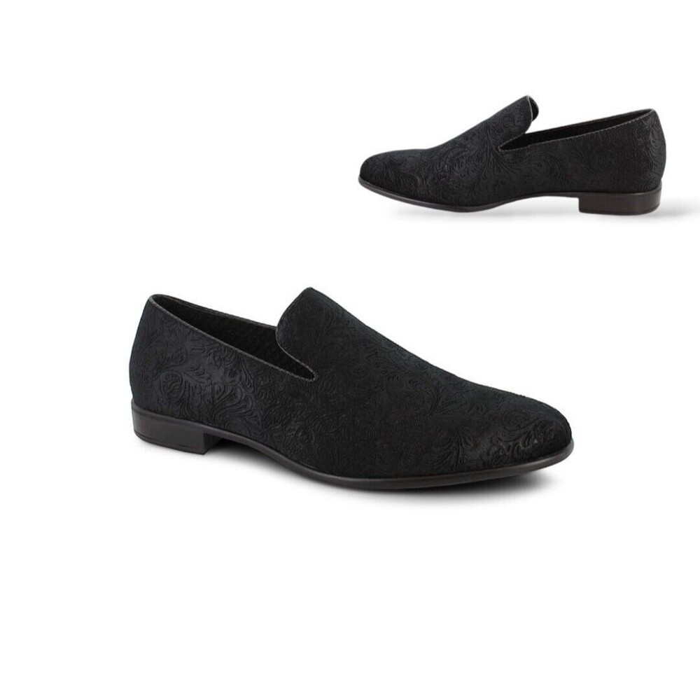 Embossed Slipon Damask Loafer Calypso Loafer Shoes Youth Size 12M Black #466157
